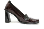SAN MARINA Escarpins Cuir Verni Rouge Bordeaux made in Italie T37 TBE