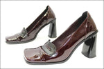 SAN MARINA Escarpins Cuir Verni Rouge Bordeaux made in Italie T37 TBE