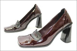 SAN MARINA Escarpins Cuir Verni Rouge Bordeaux made in Italie T37 TBE