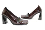 SAN MARINA Escarpins Cuir Verni Rouge Bordeaux made in Italie T37 TBE
