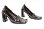 SAN MARINA Escarpins Cuir Verni Rouge Bordeaux made in Italie T37 TBE