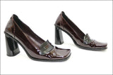 SAN MARINA Escarpins Cuir Verni Rouge Bordeaux made in Italie T37 TBE