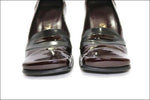 SAN MARINA Escarpins Cuir Verni Rouge Bordeaux made in Italie T37 TBE
