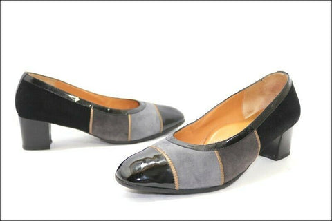 GIOIELLO Escarpins Daim Gris et Noir T38.5 TBE