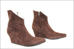 STEPHANE KELIAN Bottines Compensées Daim Marron Foncé  T 4.5/37.5 TTBE