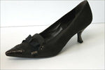 PRADA Escarpins Pointus Cuir  Noir Doublés Cuir T 37.5 TBE