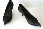 PRADA Escarpins Pointus Cuir  Noir Doublés Cuir T 37.5 TBE