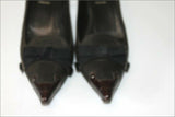 PRADA Escarpins Pointus Cuir  Noir Doublés Cuir T 37.5 TBE