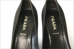 PRADA Escarpins Pointus Cuir  Noir Doublés Cuir T 37.5 TBE