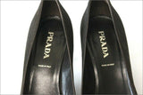 PRADA Escarpins Pointus Cuir  Noir Doublés Cuir T 37.5 TBE