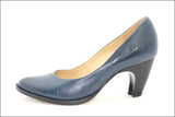 SAN MARINA Escarpins Cuir Bleu Taille 36 TBE