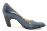 SAN MARINA Escarpins Cuir Bleu Taille 36 TBE