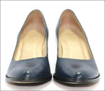 SAN MARINA Escarpins Cuir Bleu Taille 36 TBE