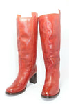 BRONX Bottes Cuir Rouge Cuir T40 TTBE