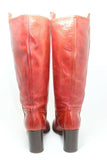 BRONX Bottes Cuir Rouge Cuir T40 TTBE