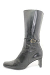 LUCIANO BARACHINI Bottes Cuir Noir T36,5 TBE made in Italie