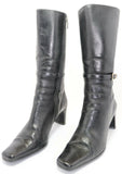 LUCIANO BARACHINI Bottes Cuir Noir T36,5 TBE made in Italie