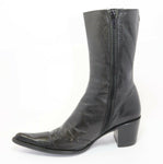 MYMA Bottines Cuir Noir Pointu T40 BE