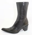MYMA Bottines Cuir Noir Pointu T40 BE