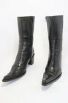 MYMA Bottines Cuir Noir Pointu T40 BE