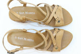 SAN MARINA Sandales Compensées Cuir Marron T39 TBE