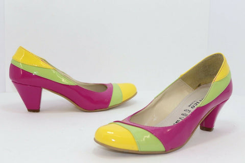 Ludovico Escarpins Polyuréthane Multicolore T36 TBE made in Italie